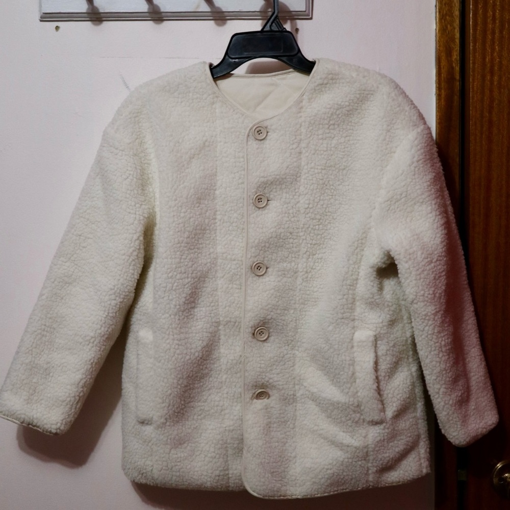 Cream Teddy Jacket - Picture 6 of 7